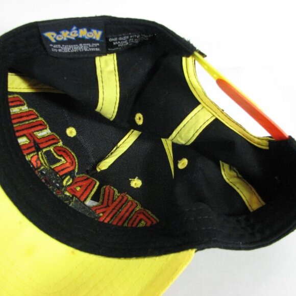 Pokemon Pikachu Black Red Yellow Snapback Hat Ball Cap One Size - Picture 2 of 5